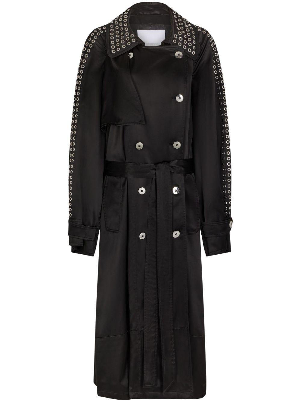 Trench con occhielli in nero Rabanne - donna 