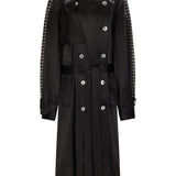 Trench con occhielli in nero Rabanne - donna 