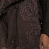 Shorts con bordo in pizzo in marrone Maurizio - donna 