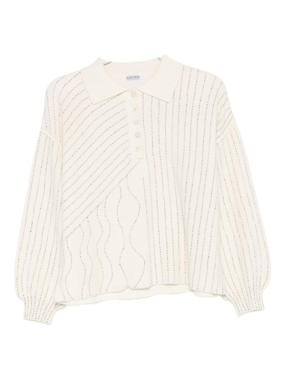 Polo con dettaglio cuciture in bianco Glass cypress - uomo 