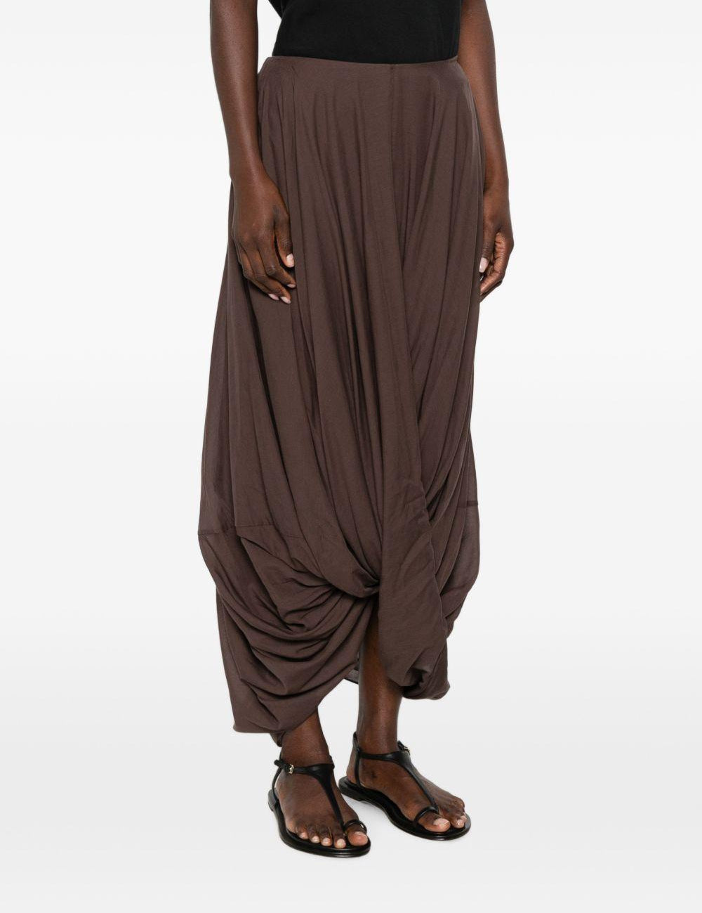 Gonna asimmetrica drappeggiata Cocoon in marrone 