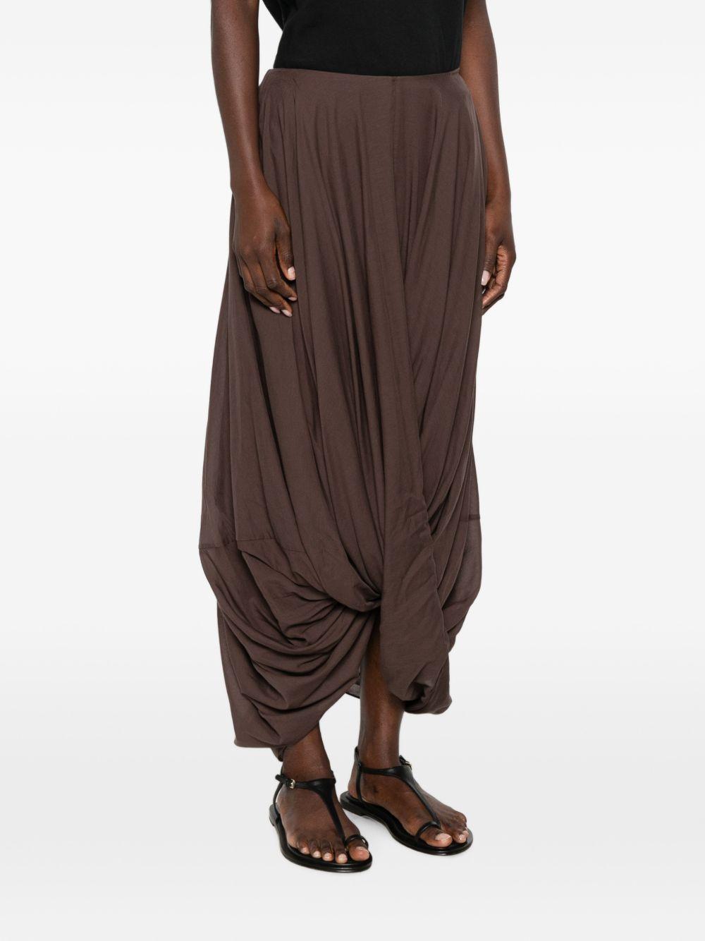 Gonna asimmetrica drappeggiata Cocoon in marrone 