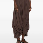 Gonna asimmetrica drappeggiata Cocoon in marrone 