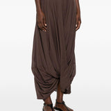 Gonna asimmetrica drappeggiata Cocoon in marrone 