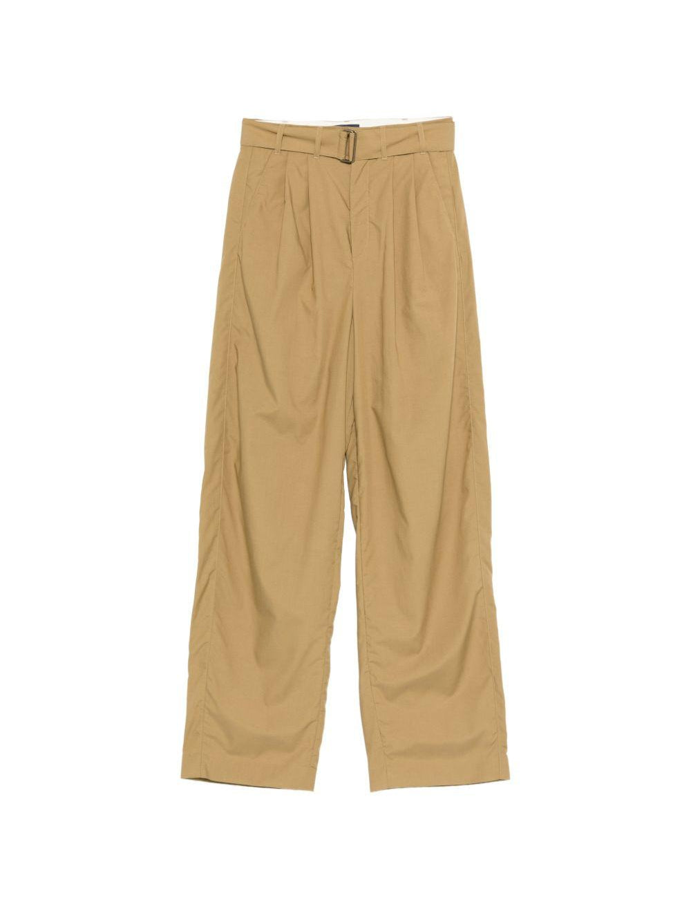 Pantaloni con cintura e pieghe in beige Soeur - donna 