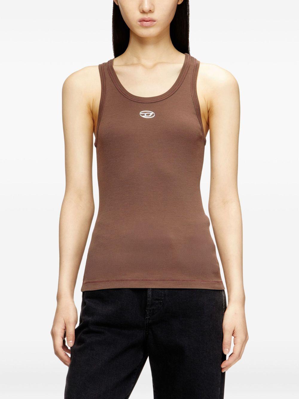 Canotta T-Anki con logo in marrone Diesel - donna 