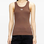 Canotta T-Anki con logo in marrone Diesel - donna 
