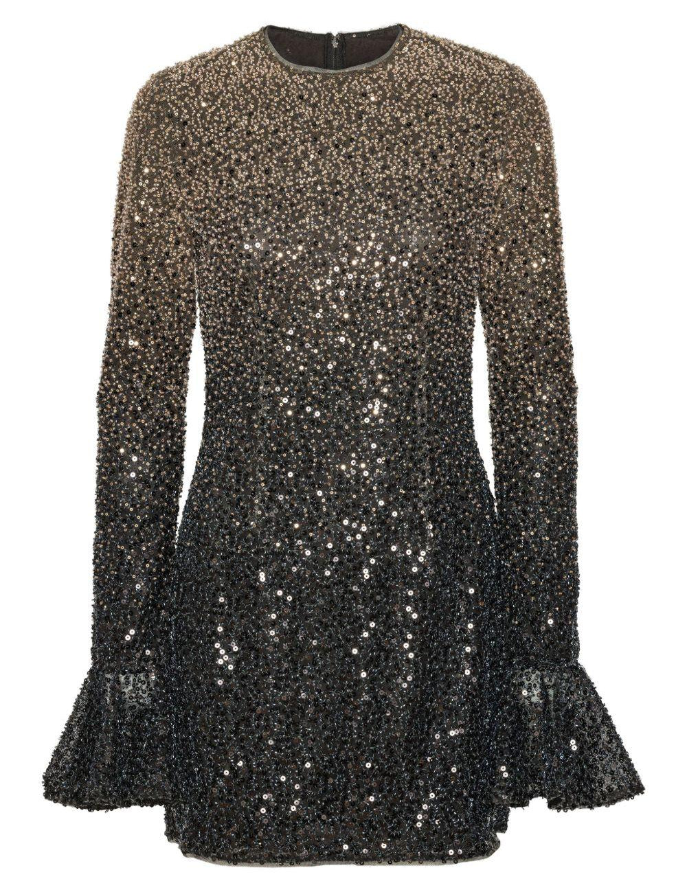 Miniabito con paillettes in nero e oro Rotate holiday - donna 