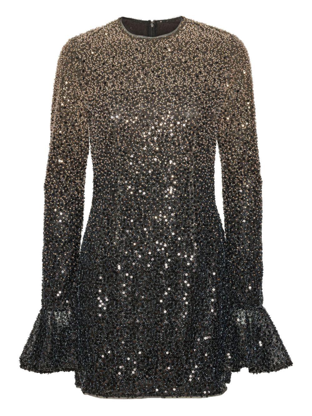 Miniabito con paillettes in nero e oro Rotate holiday - donna 