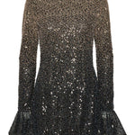 Miniabito con paillettes in nero e oro Rotate holiday - donna 