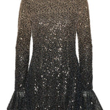 Miniabito con paillettes in nero e oro Rotate holiday - donna 