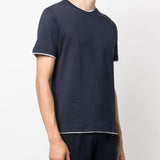 T-shirt girocollo in blu Eleventy - uomo 