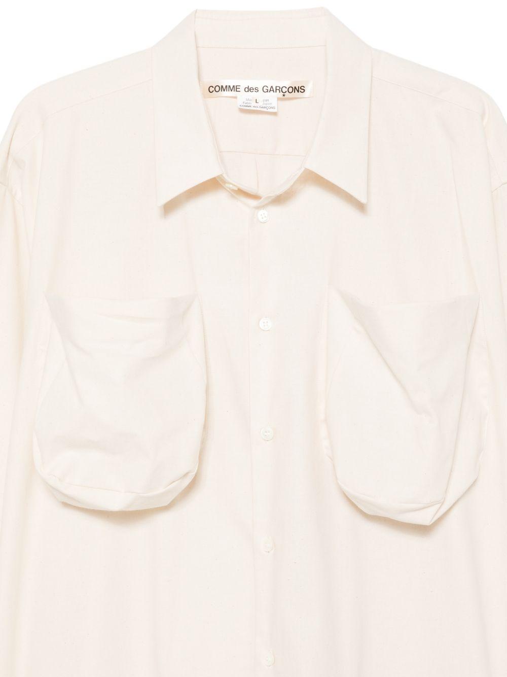 Camicia lunga in cotone a quattro tasche in avorio Comme des garcons - donna 