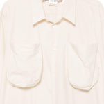 Camicia lunga in cotone a quattro tasche in avorio Comme des garcons - donna 