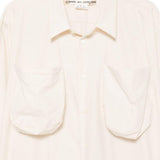 Camicia lunga in cotone a quattro tasche in avorio Comme des garcons - donna 