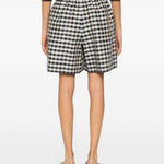Pantaloncini con coulisse a quadretti in nero e bianco Maxmara weekend - donna 