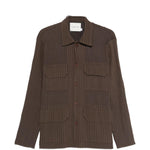 Camicia con taschino in marrone Gongdid design - uomo 