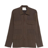 Camicia con taschino in marrone Gongdid design - uomo 