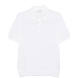 Polo a coste con zip in bianco Kangra - uomo 