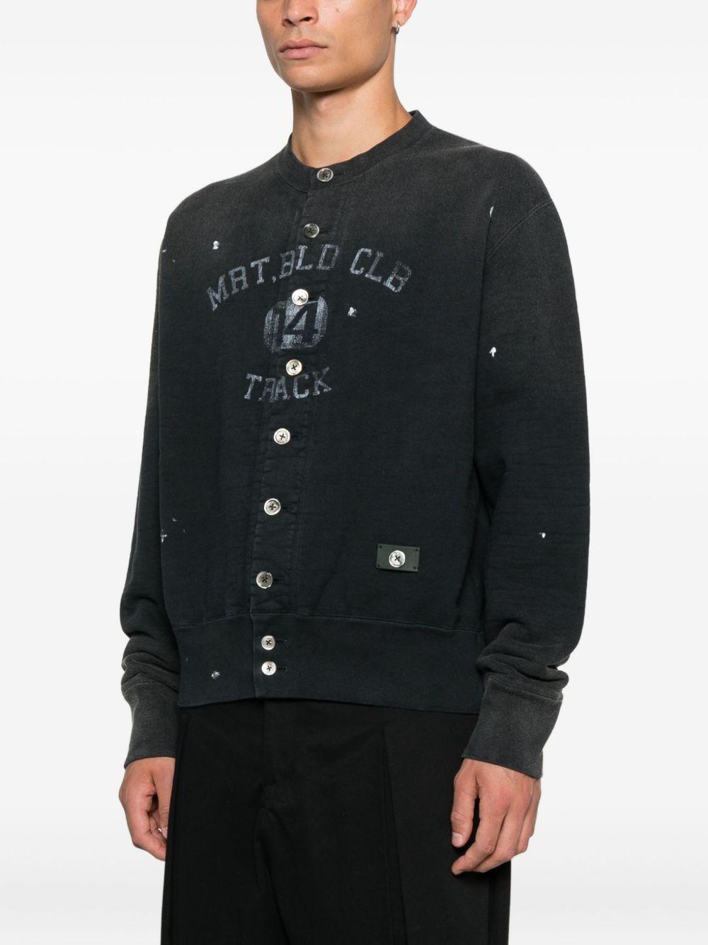 Felpe stile cardigan con stampa in nero Khoki - uomo 