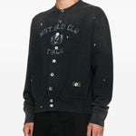 Felpe stile cardigan con stampa in nero Khoki - uomo 