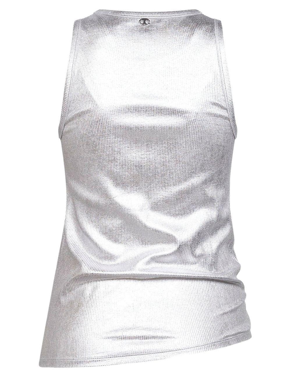 Top con orlo asmmetrico in argento Rabanne - donna 