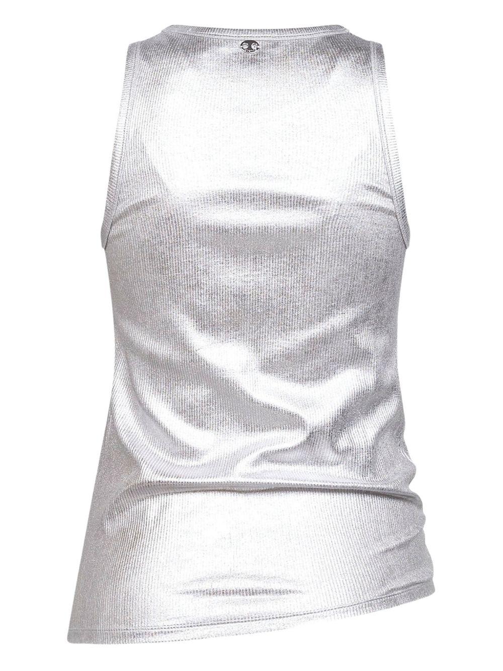 Top con orlo asmmetrico in argento Rabanne - donna 
