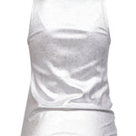 Top con orlo asmmetrico in argento Rabanne - donna 