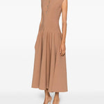 Abito midi con desigh svasato in marrone Roland mouret - donna 