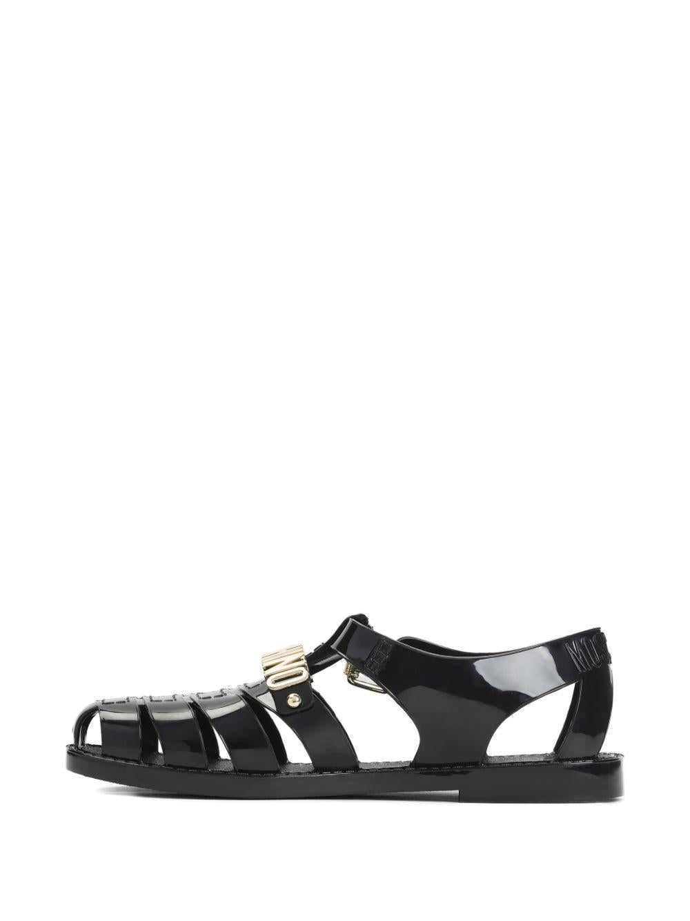 Sandali con logo in nero Moschino - donna 