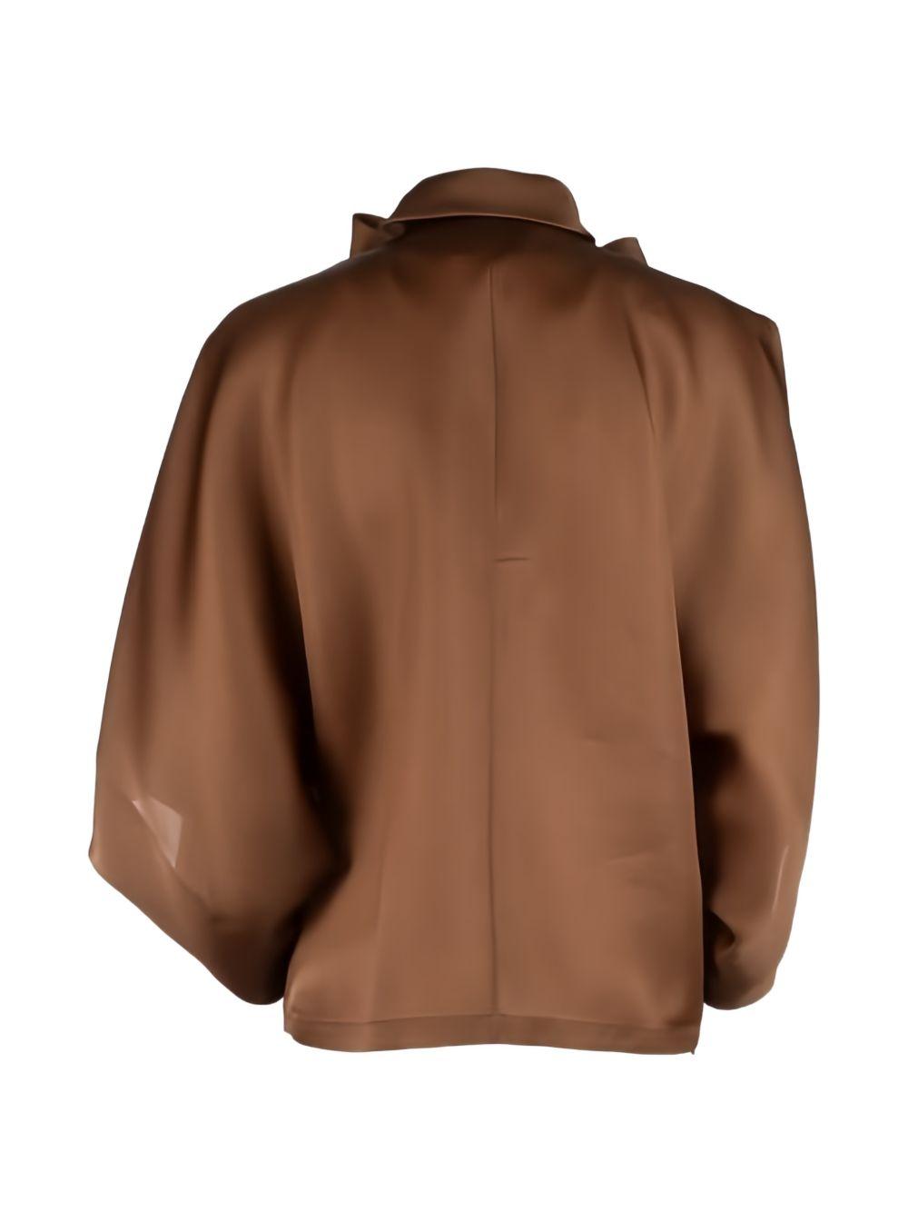 Blusa con fiocco in seta in marrone Alberta ferretti - donna 