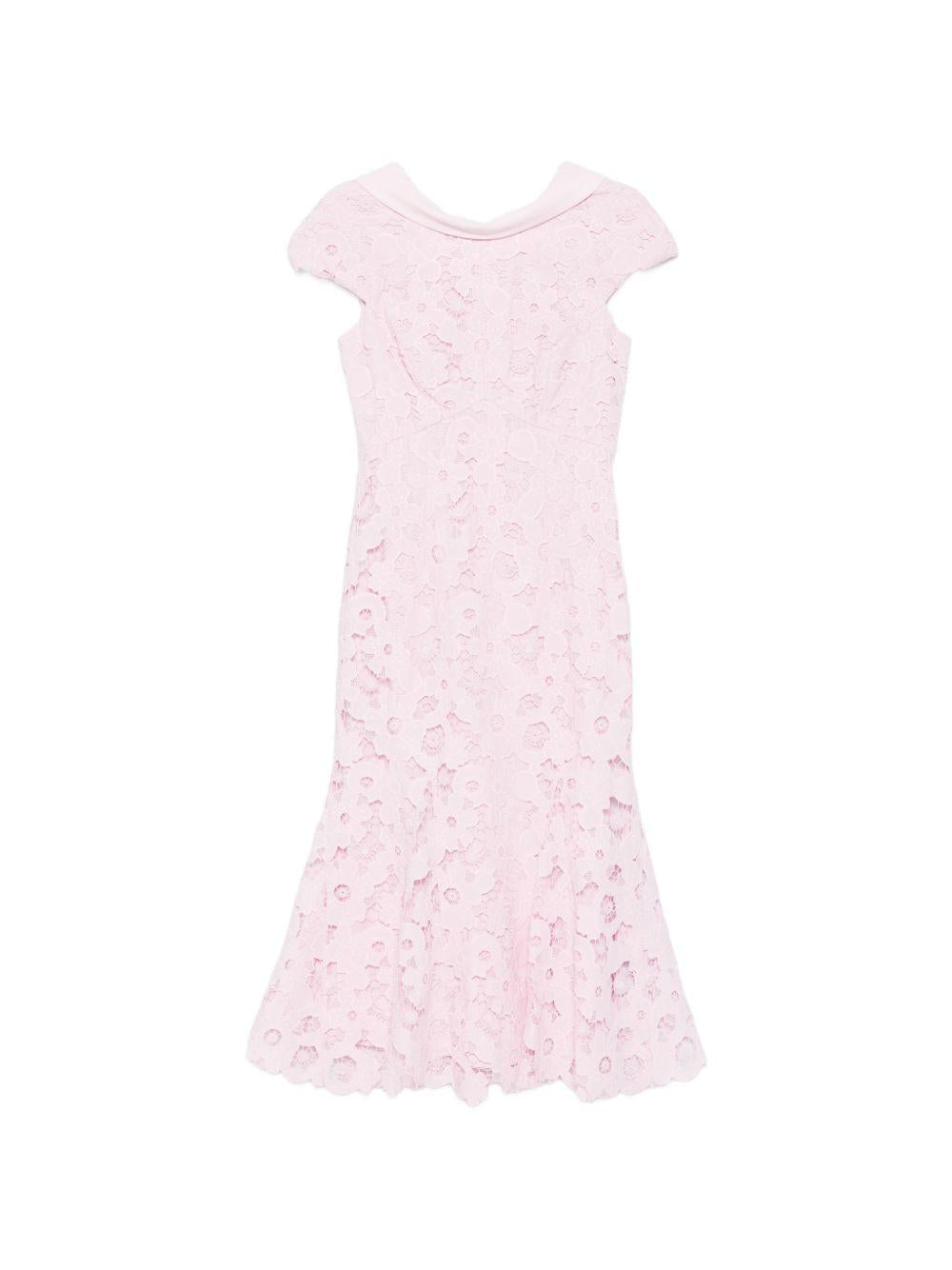 Abito midi con scollo ampio in rosa Self-Portrait - donna 