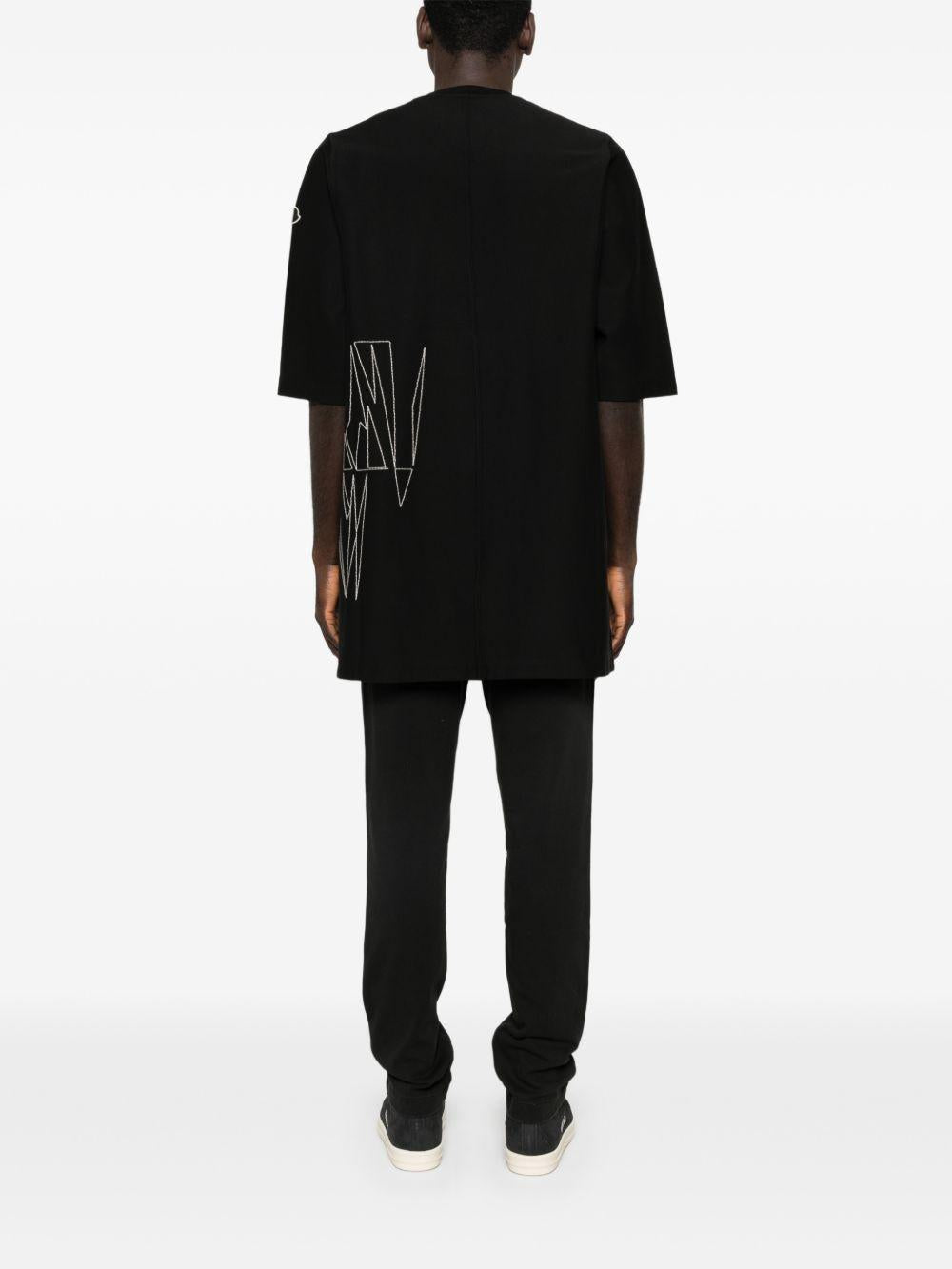 T-shirt a maniche corte jumbo in nero Rick Owens x Moncler - unisex 