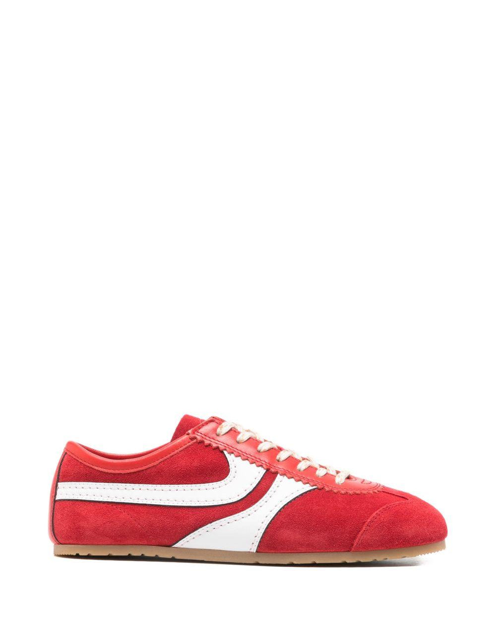 Sneakers con strisce laterali in rosso Dries van noten - donna 