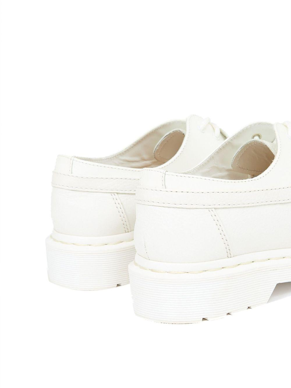Mocassini in pelle in bianco MM6 x Dr. Martens - donna 