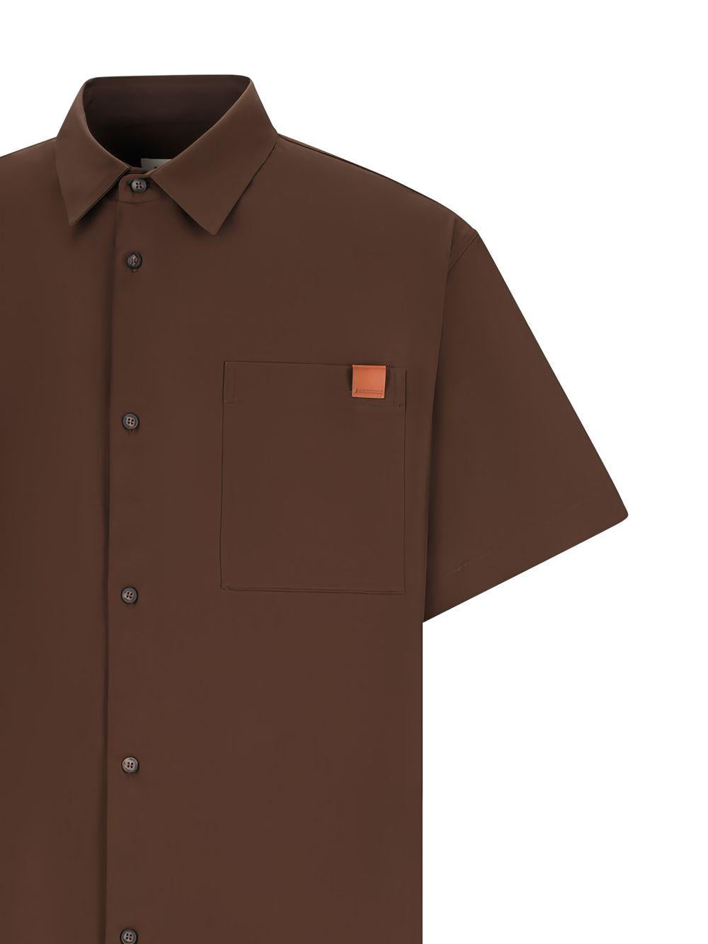 Camicia a maniche corte in popeline karl in marrone Darkpark - uomo 