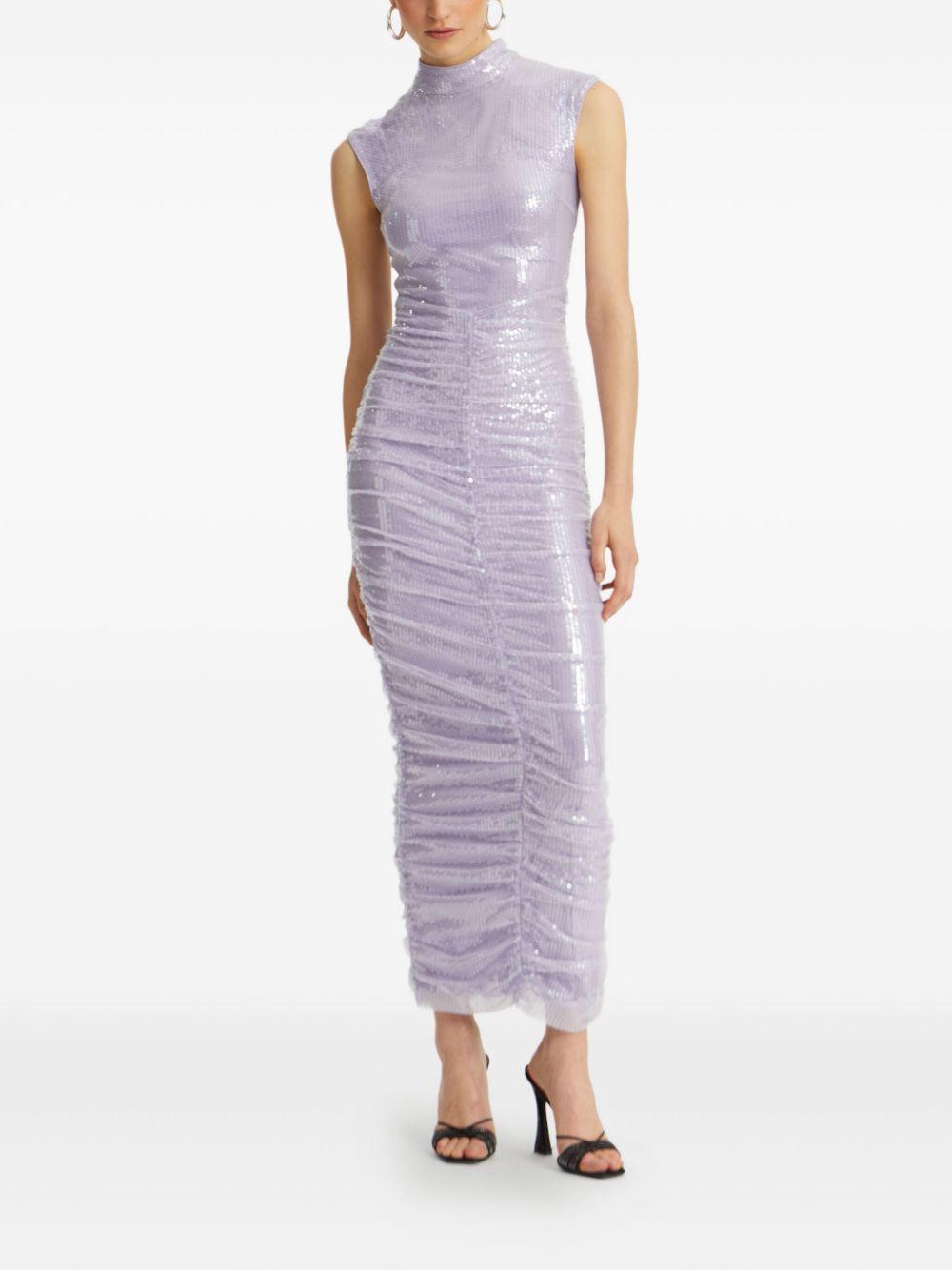 Abito midi con paillettes in viola Rotate - donna 