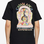 T-shirt girocollo con stampa in nero Casablanca - uomo 