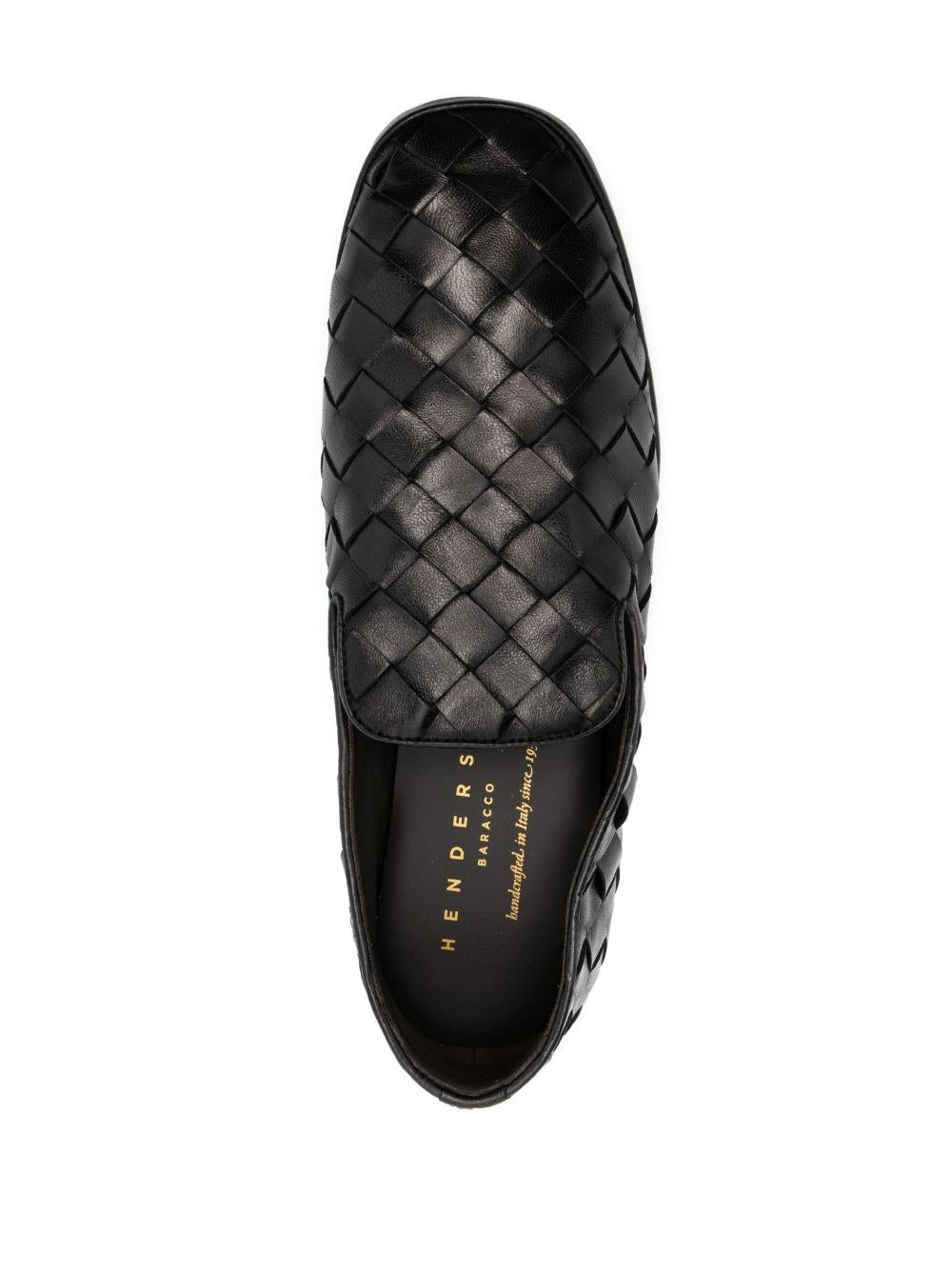 Mocassini Guinea con punta quadrata in nero Henderson baracco - uomo 