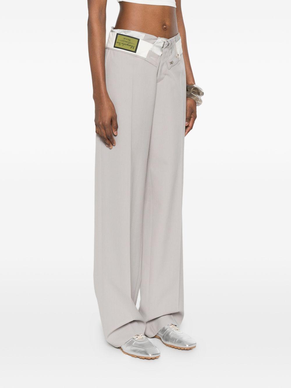 Pantaloni con dettaglio risvolto in grigio MM6 Maison Margiela - donna 
