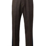 Pantaloni in misto lana a righe alto in marrone Wales Bonner - uomo 