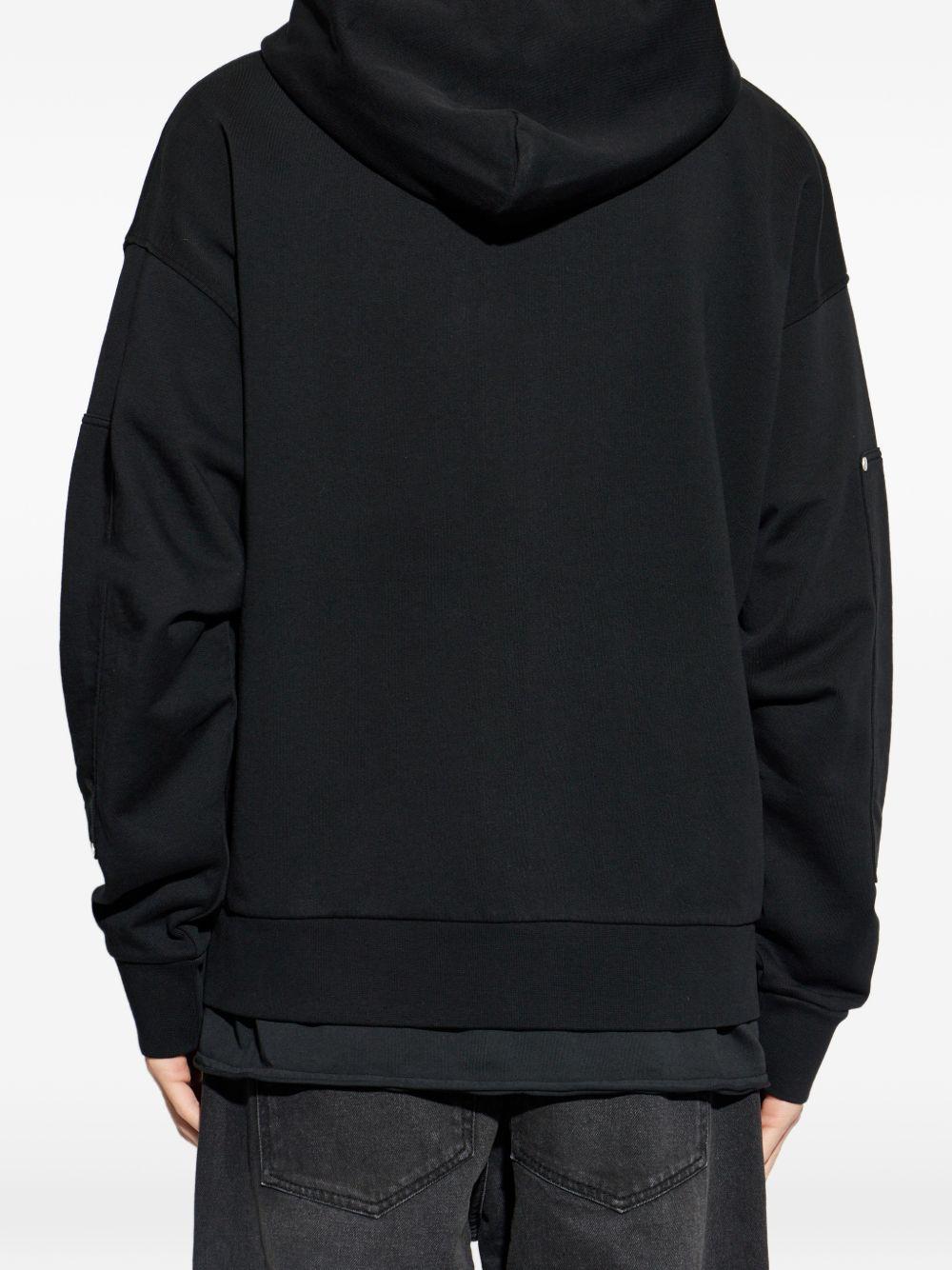 Felpa con zip in nero 44 label group - uomo 