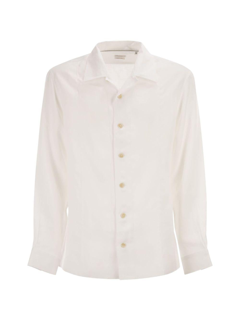 Camicia con colletto classico in bianco brunello cucinelli - uomo 