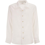 Camicia con colletto classico in bianco brunello cucinelli - uomo 