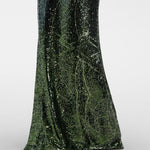 Abito lungo in misto seta con paillettes in verde Elie Saab - donna 