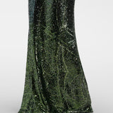 Abito lungo in misto seta con paillettes in verde Elie Saab - donna 