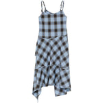 Abito midi con balze in azzurro e nero Feng Chen Wang - donna 