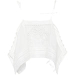 Top in ramie ricamato in bianco Self-portrait - donna 