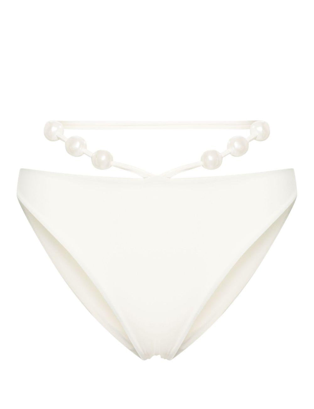 Slip bikini con perle in bianco Magda butrym - donna 