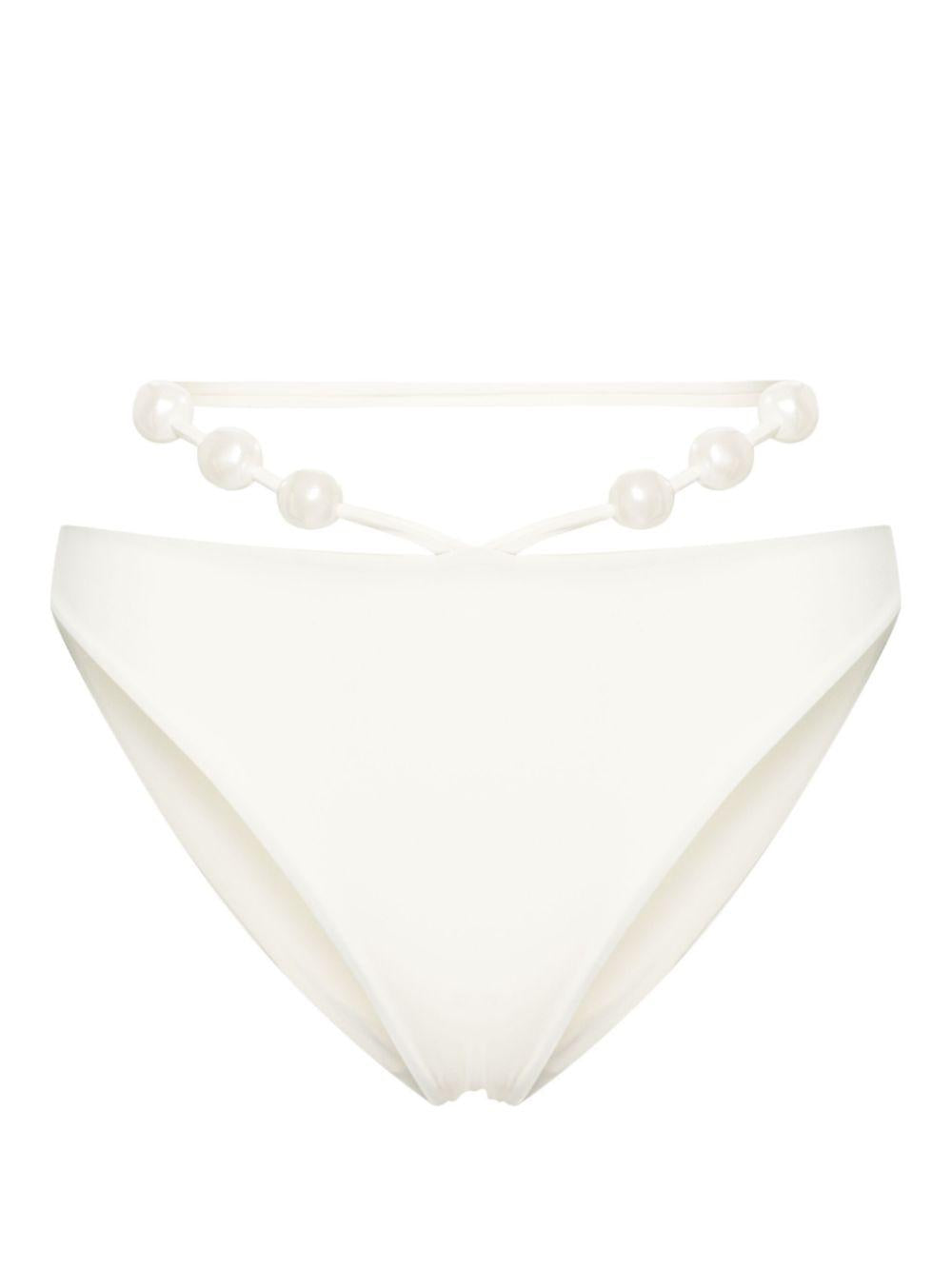 Slip bikini con perle in bianco Magda butrym - donna 
